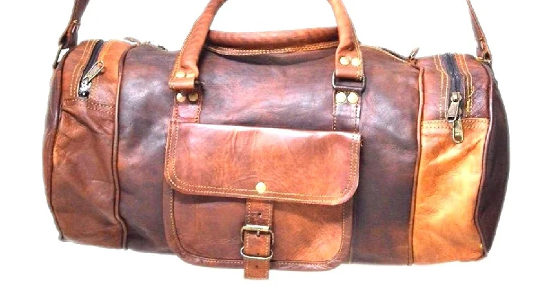 24"" Brown Leather Harrison Travel Bag