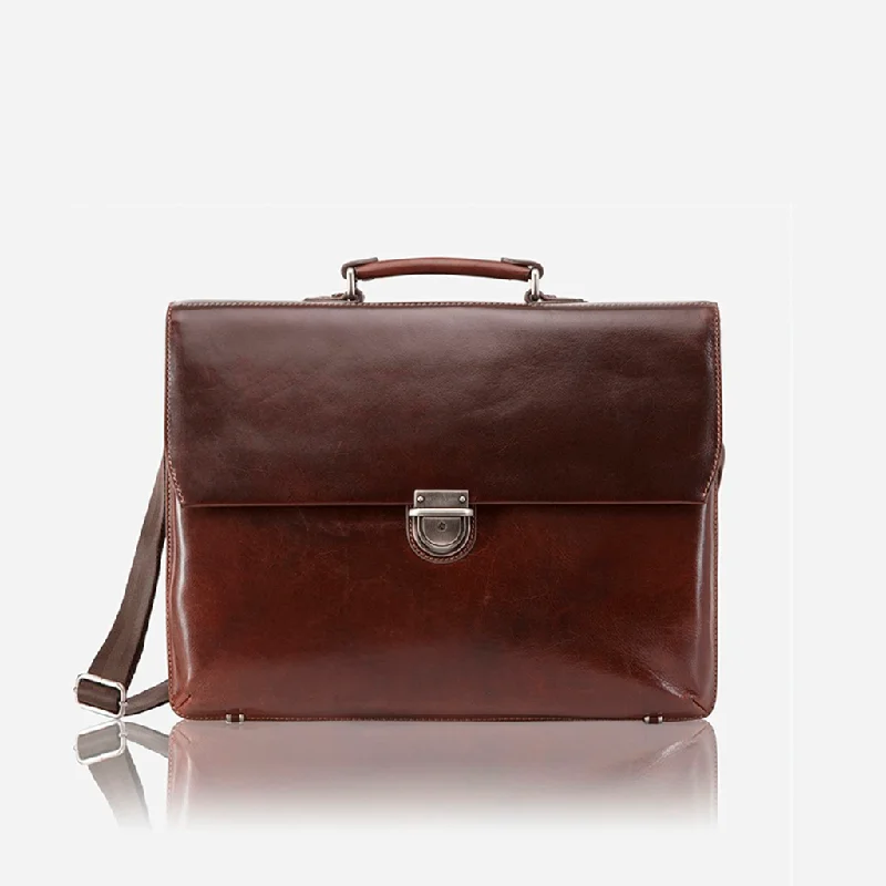 Extra Large 17"" Laptop Briefcase, Tobacco