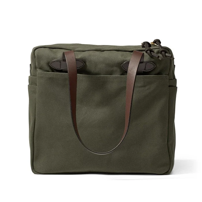 Rugged Twill Tote Bag with Zipper