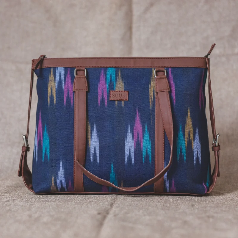 Blue Multi Strip Women's Office Bag