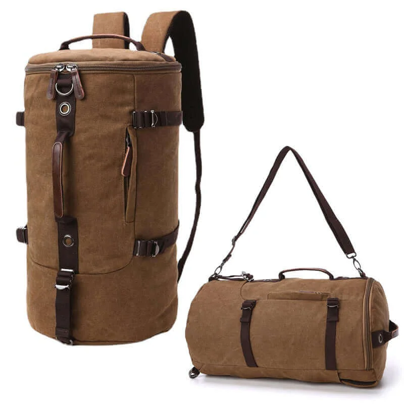 Canvas Large Barrel Duffle Backpack | Travel Bag 39L