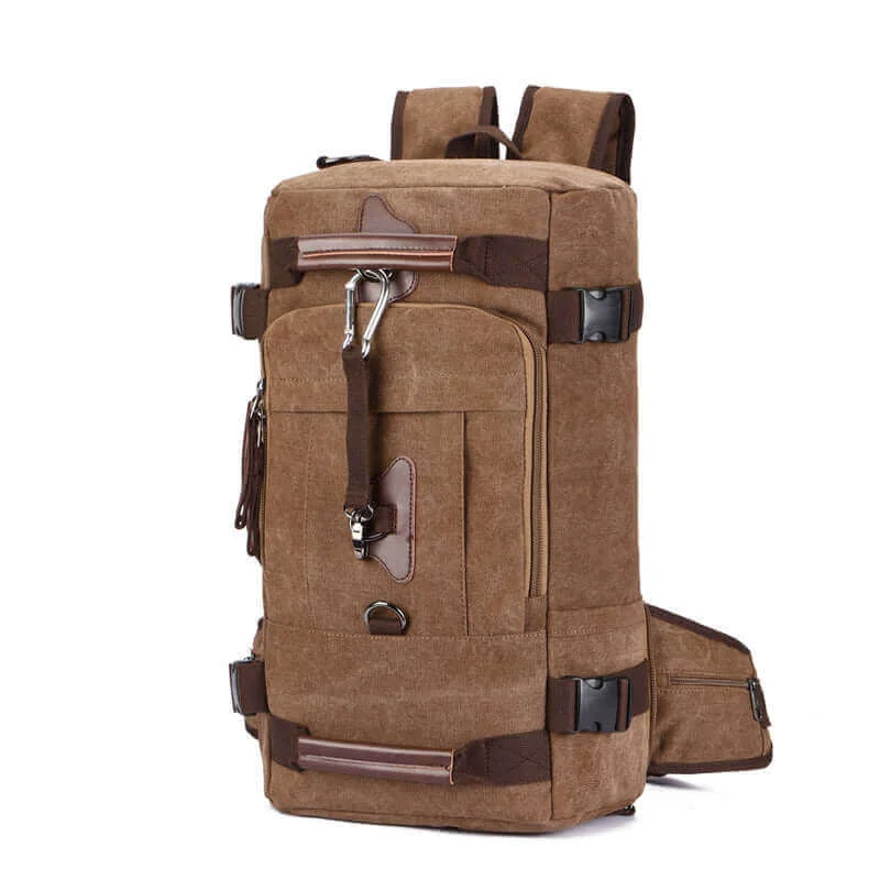 Canvas Travel Backpack | Dual-Purpose Duffle and Weekender Bag 25L