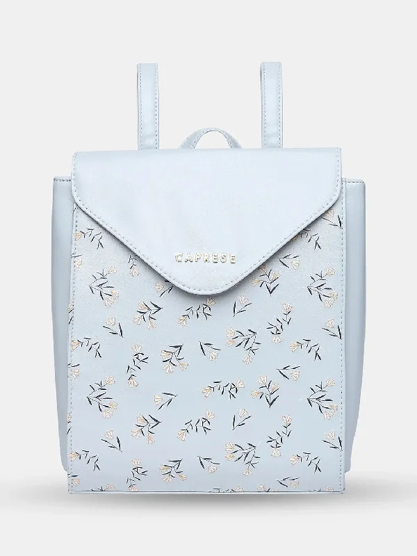 Caprese Merida Backpack Large Printed Women's Bag Sky Blue