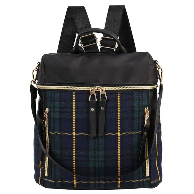 check gingham fashion Backpack female