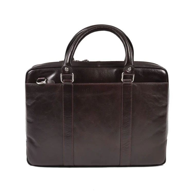 Cotehele Prestige Brown Leather Briefcase