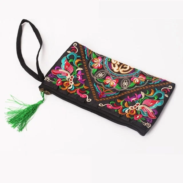 Ethnic National Retro Butterfly Flower Clutch Bags