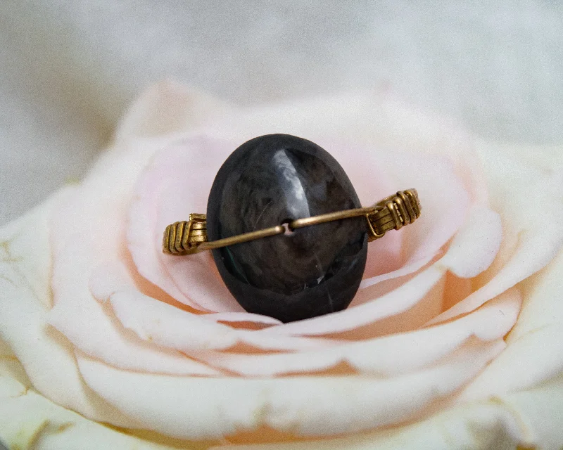 Kerrie Dark Brown Jasper Gemstone Ring