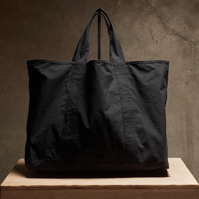 Large Matte Nylon Tote - Black