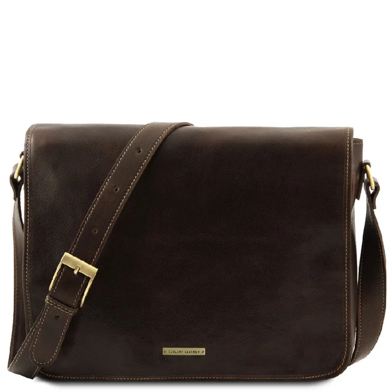 Messenger Double - Leather Laptop Messenger Bag