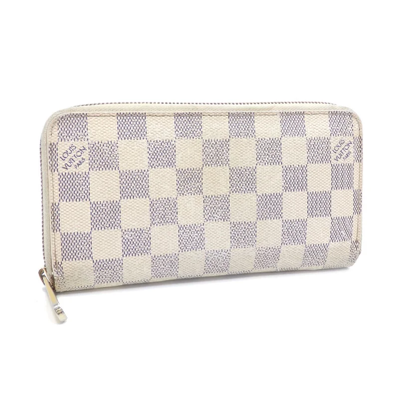 LOUIS VUITTON Round Long Wallet Damier Azur Zippy Women's N60019