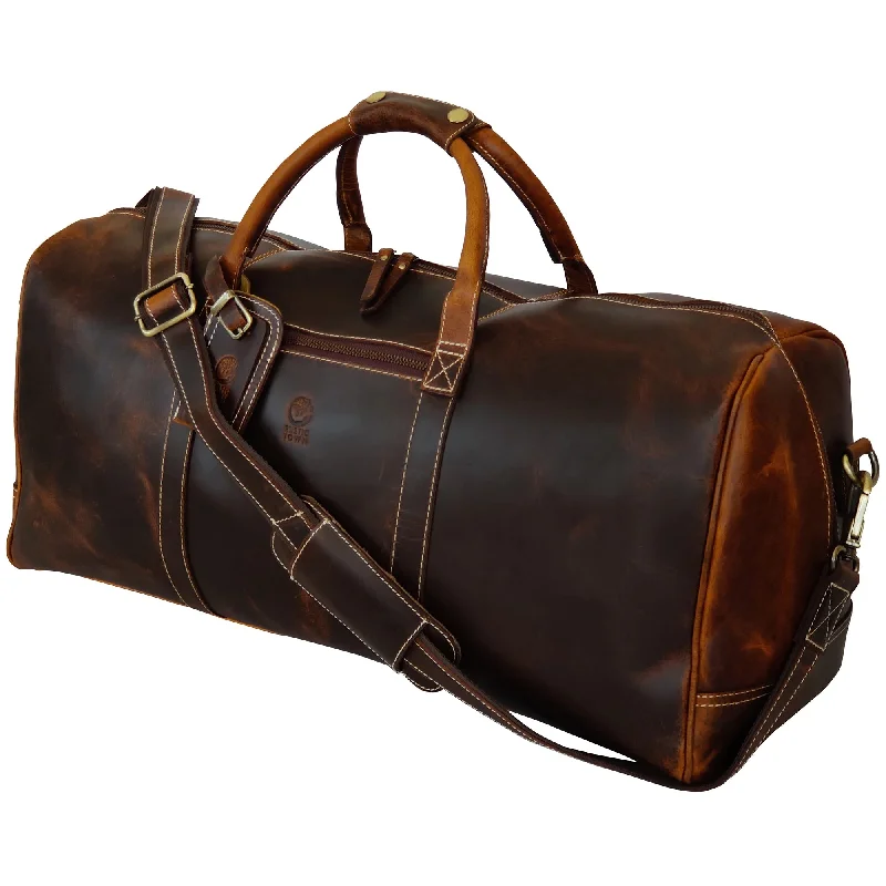 Roadstar Overnight Weekender Carry On Duffel Bag (24 Inches, Antique Brown)