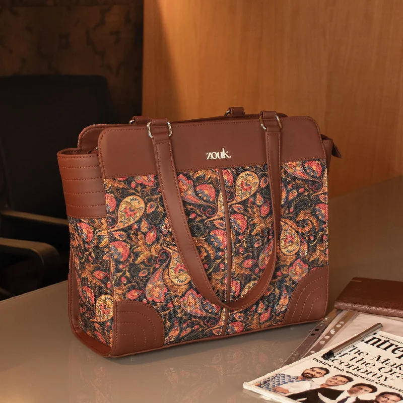 Paisley Print Classic Work Tote