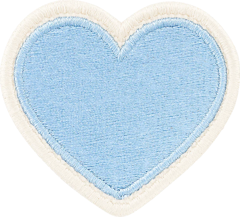 Periwinkle Rolled Embroidery Heart Patch