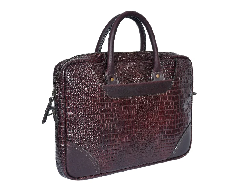 Timeless Elegance: Croco Leather Messenger Bag for Fashion-Forward Individuals. Art: BG-1536