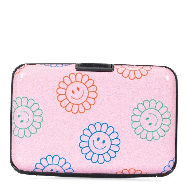 Smiling Flowers Aluminium RFID Card Holder