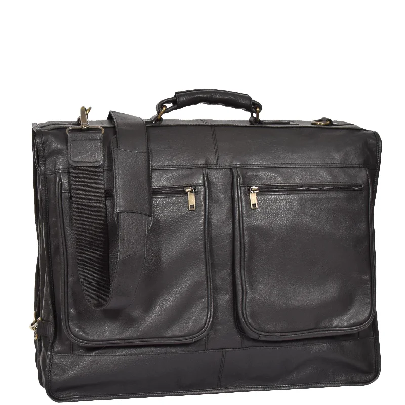 Travel Weekend Leather Suit Carrier Canico Black