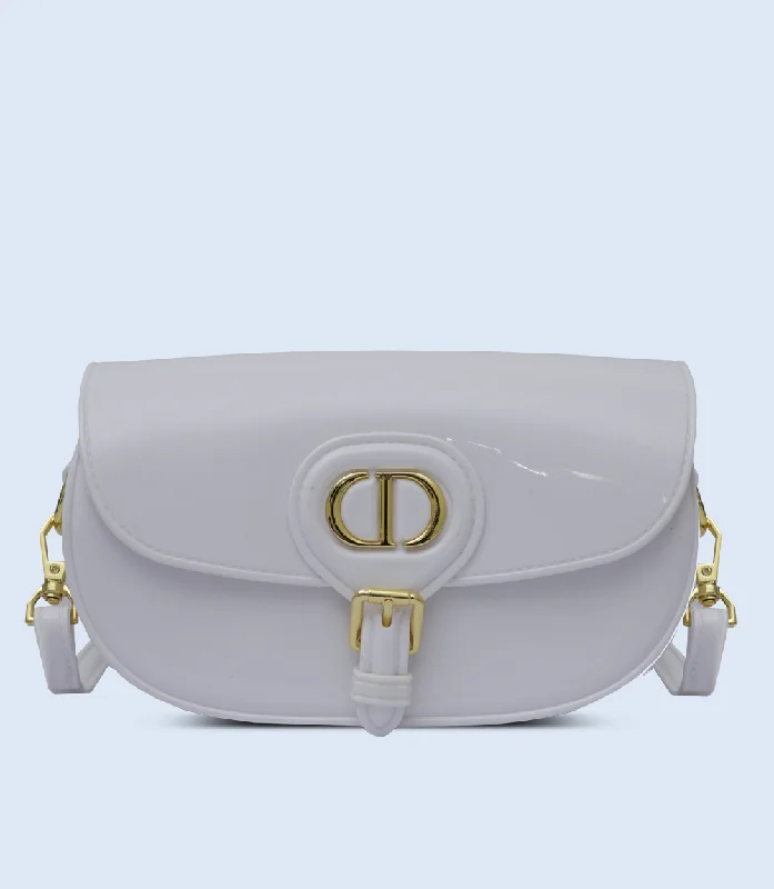 WB2837-WHITE-Women Boxy Bag