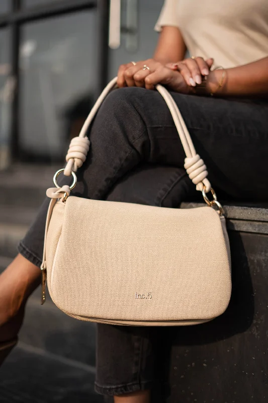 Women Beige Solid Shoulder Bag