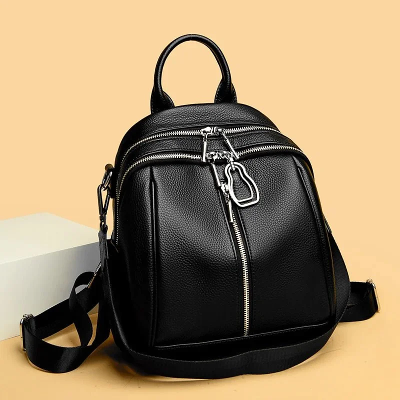 Elegance in Motion: Genuine Leather Women's Backpack