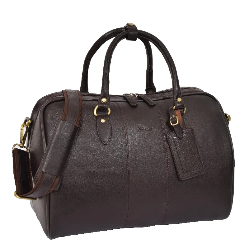 Zip Around Leather Travel Holdall Monaco Brown