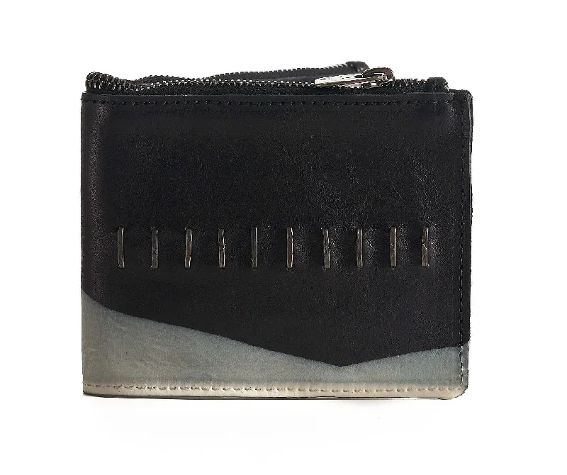 Black Zipper Closure Billfold Wallet ATTIS GRPOS