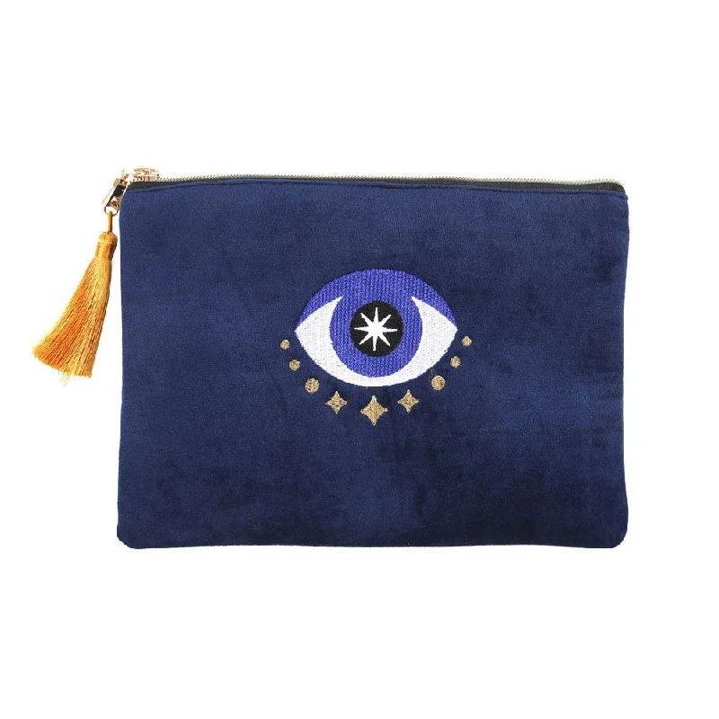 Something Different All Seeing Eye Velvet Cosmetic Bag