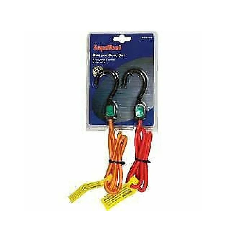 SupaTool Bungee Cord Set With Plastic Hooks (Pack Of 2)