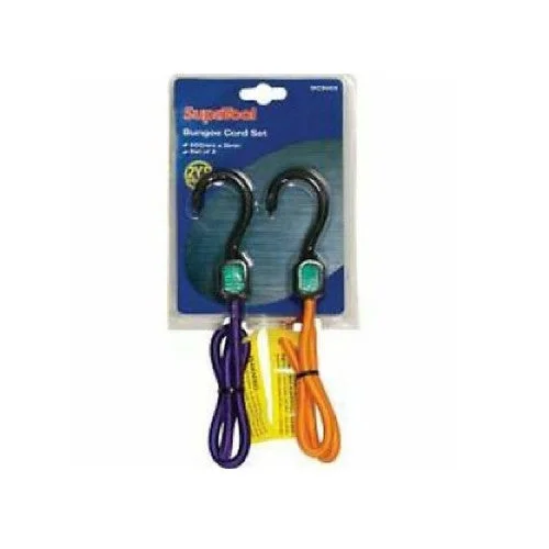 SupaTool Bungee Cord Set With Plastic Hooks (Pack Of 2)