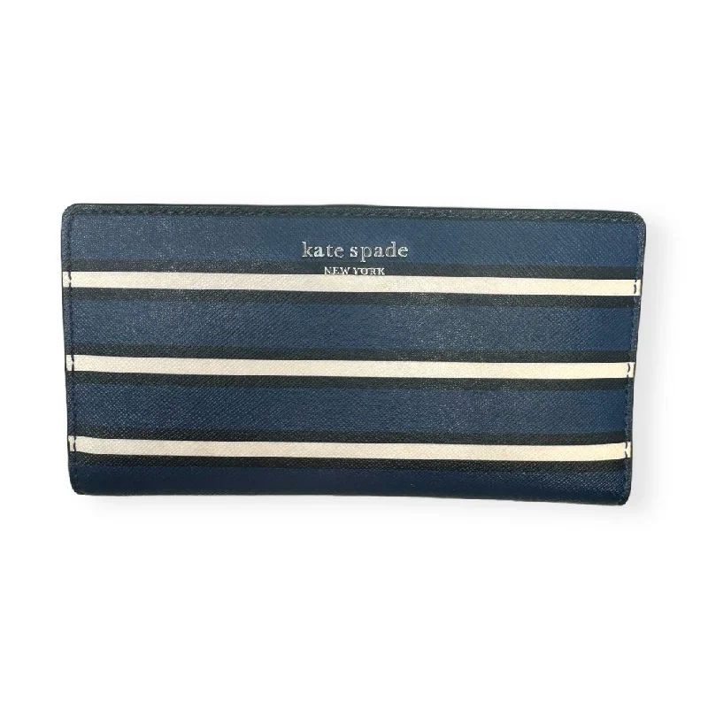 Cameron Street Stacy Wallet in York Stripe Blue Multi Designer By Kate Spade  Size: Medium